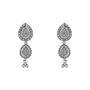 Etnico Ethnic Silver Oxidised Floral Design Ghungroo Long Necklace Jewellery With Jhumka Earrings Set For Women/Girls (MC171OX)