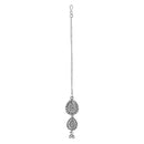 Etnico Ethnic Silver Oxidised Floral Design Ghungroo Long Necklace Jewellery With Jhumka Earrings Set For Women/Girls (MC171OX)