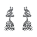 Etnico Silver Oxidised Afghani Mirror Work Choker Necklace & Earrings Set For Women (MC198OX)