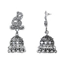 Etnico Silver Oxidised Afghani Mirror Work Choker Necklace & Earrings Set For Women (MC198OX)