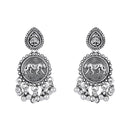 Etnico Silver Oxidised Long Necklace & Earrings Set For Women (MC203OX)