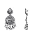 Etnico Silver Oxidised Long Necklace & Earrings Set For Women (MC203OX)