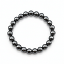 Etnico Hematite Stretchable Bead Bracelet with Polished Spherical Stones for Energy, Balance & Everyday Style (MJB003B)