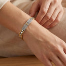 Etnico Gold Silver Plated Om Bracelet for Men Women | Unisex Spiritual Link Kada | Om Symbol Accessory for Balance, Harmony & Positive Energy | Meditation Yoga Wear | Gift for Men Women (MJB009ZFL)