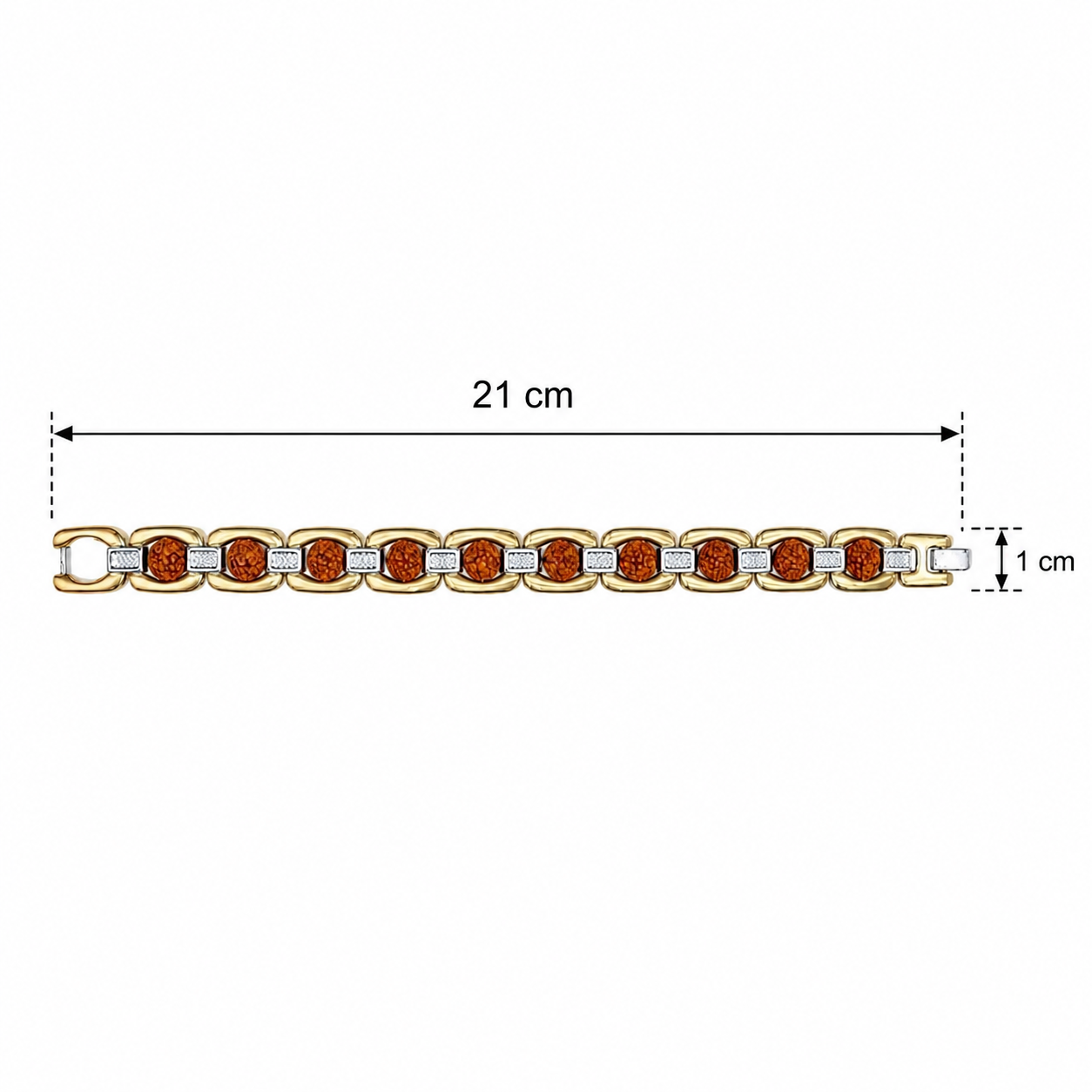 Etnico Gold Silver Plated Rudraksha Bracelet for Men Women | Unisex Spiritual Link Kada | Traditional Beads Accessory for Grounding, Balance & Positive Energy | Meditation Yoga Wear | Gift for Men Women (MJB014ZFL)