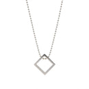 Etnico Silver?Tone Square Pendant Necklace with Minimalist Design (MJN005S)