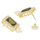 Etnico Gold Plated Pearl Choker Necklace & Earrings Set For Women (ML237MH)