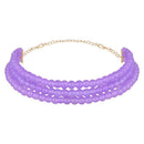 Etnico Gold Plated Multistrand Pearl Choker Necklace For Women (ML251Pu)