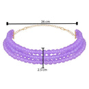 Etnico Gold Plated Multistrand Pearl Choker Necklace For Women (ML251Pu)