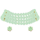 Etnico Gold Plated Multistrand Pearl Choker Necklace & Stud Earrings Set For women (ML286Min)