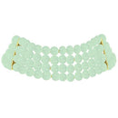 Etnico Gold Plated Multistrand Pearl Choker Necklace & Stud Earrings Set For women (ML286Min)