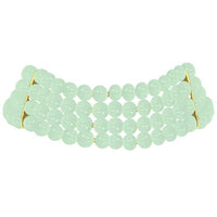 Etnico Gold Plated Multistrand Pearl Choker Necklace & Stud Earrings Set For women (ML286Min)