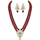 Etnico Gold Plated Traditional Kundan & Pearl Studded Necklace Jewellery Set For Women (ML311M)