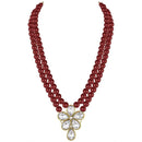 Etnico Gold Plated Traditional Kundan & Pearl Studded Necklace Jewellery Set For Women (ML311M)