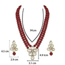 Etnico Gold Plated Traditional Kundan & Pearl Studded Necklace Jewellery Set For Women (ML311M)