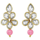 Etnico Gold Plated Traditional Kundan & Pearl Studded Necklace Jewellery Set For Women (ML311Pi)