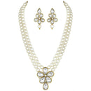 Etnico Gold Plated Traditional Kundan & Pearl Studded Necklace Jewellery Set For Women (ML311W)