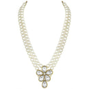 Etnico Gold Plated Traditional Kundan & Pearl Studded Necklace Jewellery Set For Women (ML311W)