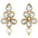 Etnico Gold Plated Traditional Kundan & Pearl Studded Necklace Jewellery Set For Women (ML311W)