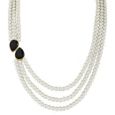 Etnico Gold Plated Traditional Stone Studded Pearl Long Necklace Jewellery Set For Women/Girls (ML315B)