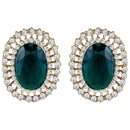 Etnico Gold Plated Traditional Green Stone Studded Pearl Choker Necklace Jewellery Set For Women/Girls (ML316G)