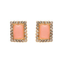 Etnico Gold Plated Traditional Stone Studded Multi Strand Long Pearl Necklace Jewellery With Stud Earrings Set For Women/Girls (Pink)