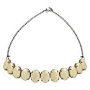 Etnico Glamorous Fashionable Eye-Catching Cream Beaded Choker and Earrings Set For Women/Girls (ML318Cr)