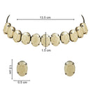 Etnico Glamorous Fashionable Eye-Catching Cream Beaded Choker and Earrings Set For Women/Girls (ML318Cr)