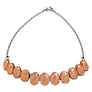Etnico Glamorous Fashionable Eye-Catching Peach Beaded Choker and Earrings Set For Women/Girls (ML318Pe)