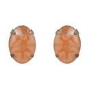 Etnico Glamorous Fashionable Eye-Catching Peach Beaded Choker and Earrings Set For Women/Girls (ML318Pe)