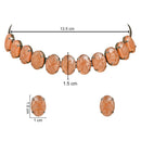 Etnico Glamorous Fashionable Eye-Catching Peach Beaded Choker and Earrings Set For Women/Girls (ML318Pe)