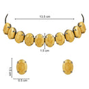 Etnico Glamorous Fashionable Eye-Catching Yellow Beaded Choker and Earrings Set For Women/Girls (ML318Y)
