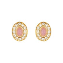 Etnico Gold Plated Traditional Stone Pearl Choker Necklace With Earrings Set For Women (ML321Pu)