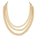 Etnico Gold Plated Traditional Multi Strand Long Pearl Necklace Jewellery Women/Girls (ML323FL)