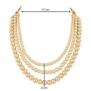 Etnico Gold Plated Traditional Multi Strand Long Pearl Necklace Jewellery Women/Girls (ML323FL)