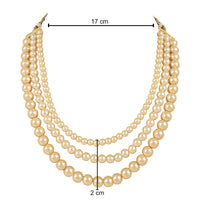 Etnico Gold Plated Traditional Multi Strand Long Pearl Necklace Jewellery Women/Girls (ML323FL)