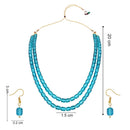 Etnico Stylish Multi Layer Pearl Necklace Jewellery Set with Earrings for Women and Girls (ML328PG)