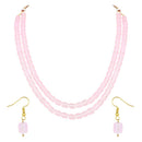 Etnico Stylish Multi Layer Pearl Necklace Jewellery Set with Earrings for Women and Girls (ML328Pi)