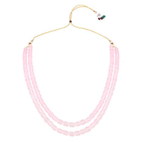 Etnico Stylish Multi Layer Pearl Necklace Jewellery Set with Earrings for Women and Girls (ML328Pi)