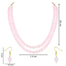 Etnico Stylish Multi Layer Pearl Necklace Jewellery Set with Earrings for Women and Girls (ML328Pi)