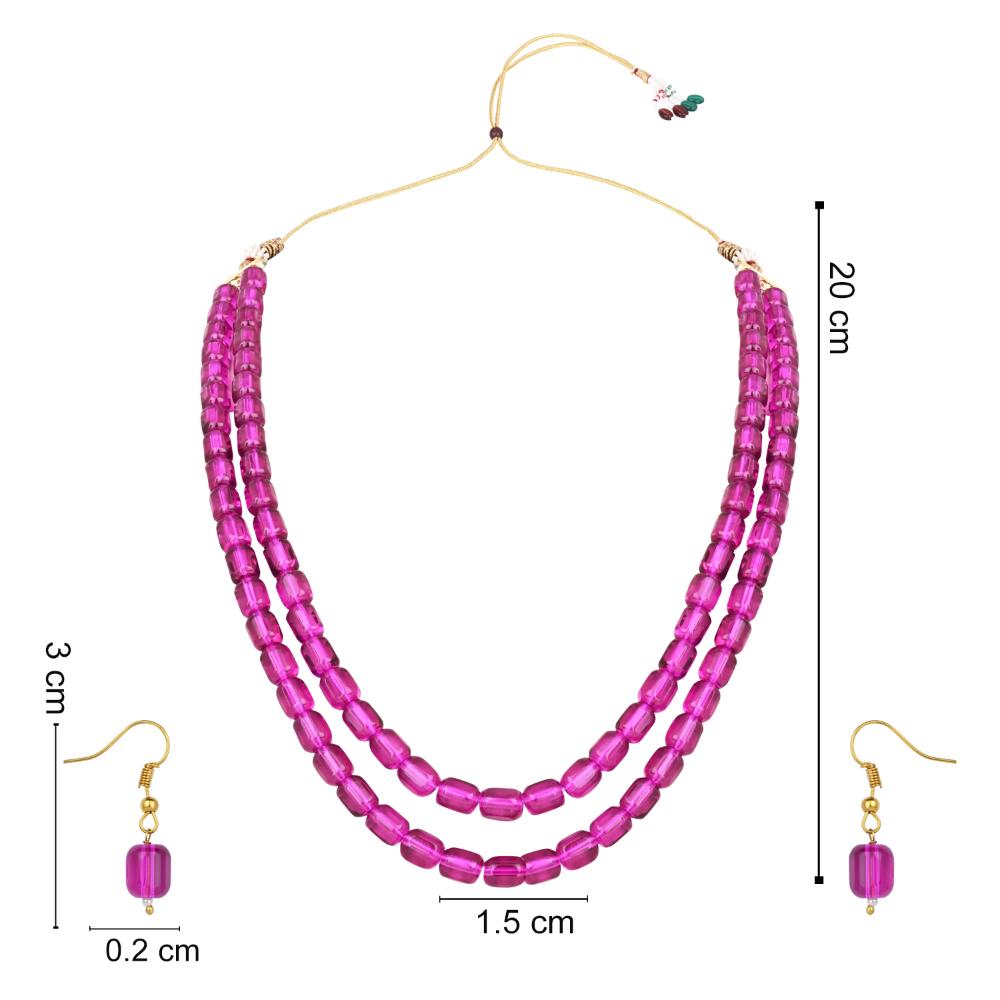 Etnico Stylish Multi Layer Pearl Necklace Jewellery Set with Earrings for Women and Girls (ML328Wi)