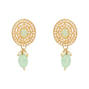 Etnico Traditional Handcrafted Pearl Necklace Jewellery Set With Earrings & Maang Tikka Set For Women And Girls (Mint)