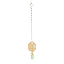 Etnico Traditional Handcrafted Pearl Necklace Jewellery Set With Earrings & Maang Tikka Set For Women And Girls (Mint)
