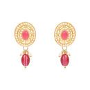 Etnico Traditional Handcrafted Pearl Necklace Jewellery Set With Earrings & Maang Tikka Set For Women And Girls (ML329Pi)