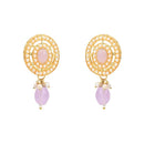Etnico Traditional Handcrafted Pearl Necklace Jewellery Set With Earring & Maang Tikka For Women And Girls (ML329Pu)