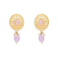 Etnico Traditional Handcrafted Pearl Necklace Jewellery Set With Earring & Maang Tikka For Women And Girls (ML329Pu)