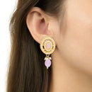 Etnico Traditional Handcrafted Pearl Necklace Jewellery Set With Earring & Maang Tikka For Women And Girls (ML329Pu)