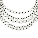 Etnico Latest Fashion Stylish Multi Layered Pearl Beads Necklace Jewellery Set For Women (ML338G)