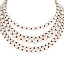 Etnico Latest Fashion Stylish Multi Layered Pearl Beads Necklace Jewellery Set For Women (ML338M)
