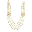 Etnico Multistrand Pearl Necklace/Dulha Moti Mala/Maharaja Haar/Groom Necklace For Men (MLP41Gr)